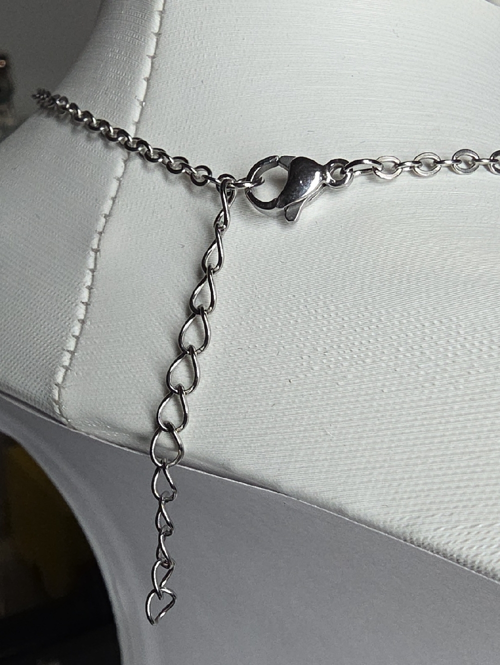 Classic Silver Cross Pendant Necklace - Stainless Steel - Picture 3 of 4